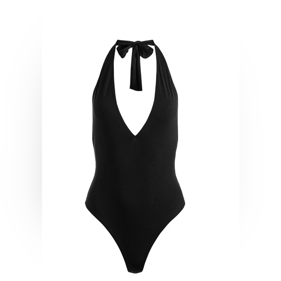 Alice + Olivia Pippa Halter Bodysuit, Black - Picture 6 of 14
